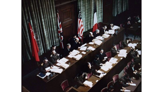 Judges at the 1945–46 Nuremberg trials of Nazi war criminals, a milestone in the journey towards transitional justice. Credits.