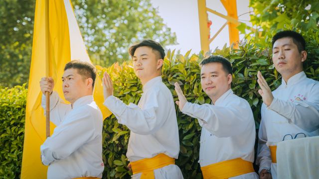 Yin-Yang balance and martial arts: Tai Ji Men performance in Torino, Italy, May 11, 2024.