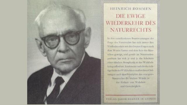 Heinrich Rommen (1897–1967) and the first edition of “Die ewige Wiederkehr des Naturrechts,” 1936. From Twitter.