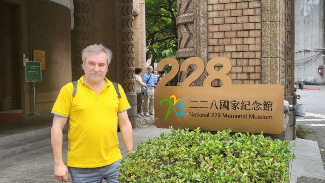 Marco Respinti visiting the National 228 Memorial Museum in Taiwan.