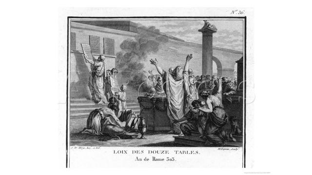 Silvestre David Mirys (1742–1810); engraved by Claude-Nicolas Malapeau (1755–1803), “The Twelve Tables,” the origins of all Roman “leges.” 