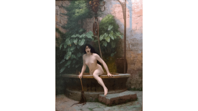 Jean-Léon Gérôme, “Truth Coming Out of Her Well.” Credits.